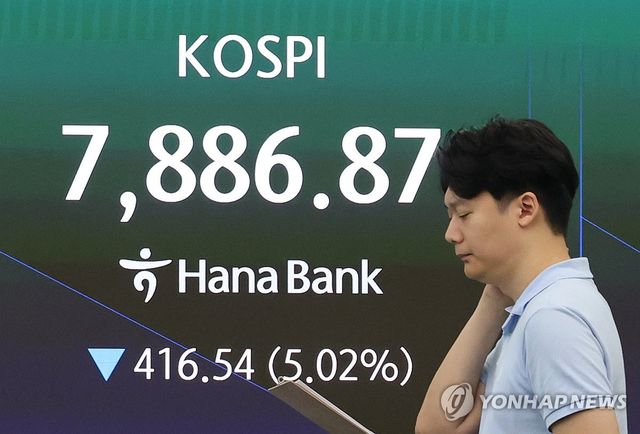 코스피 8,000선 아래로