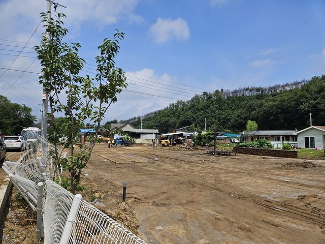 임시 주택 철거된 귀미1리 산불 이재민 터전