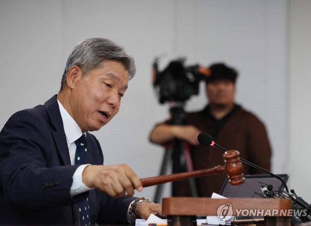 의사봉 두드리는 이영진 위원장