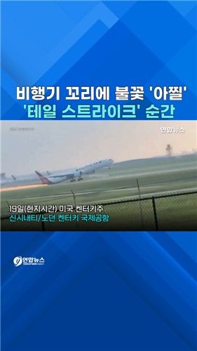 [쇼츠] 美항공기, 착륙·복행 중 '테일 스트라이크' 불꽃 - 2