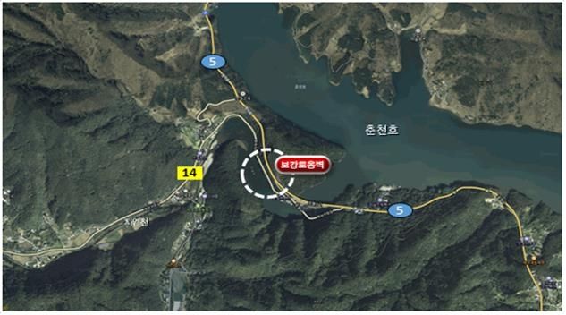 춘천시 군도14호선(춘천시 서면 오월리 산 38-9) 위치도