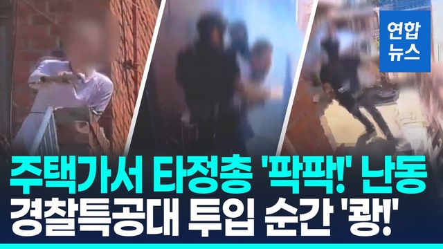[영상] 부산 주택가서 타정총 쏘며 난동…결국 경찰특공대 투입 - 2