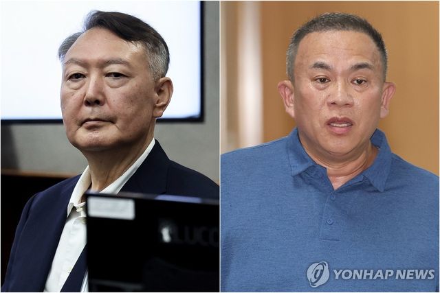 윤석열 전 대통령(왼쪽)과 명태균씨