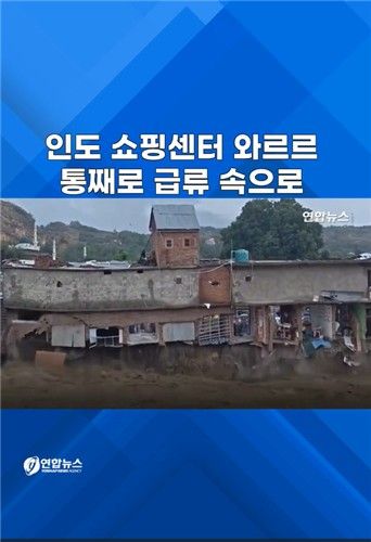 [쇼츠] 인도 쇼핑센터 '와르르'…통째로 급류 속으로 - 2