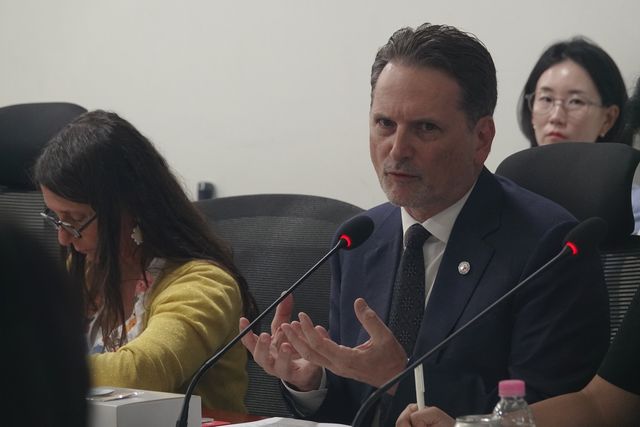 국회서 브리핑하는 피에르 크랜뷜 국제적십자위원회(ICRC) 사무총장