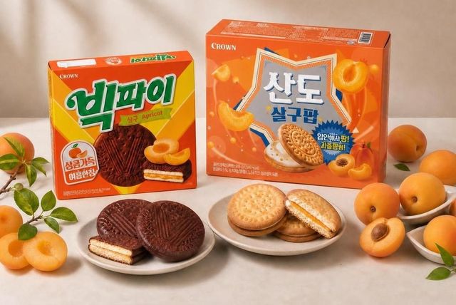 제철 과일을 담은 '크라운산도 살구팝'·'빅파이 살구'
