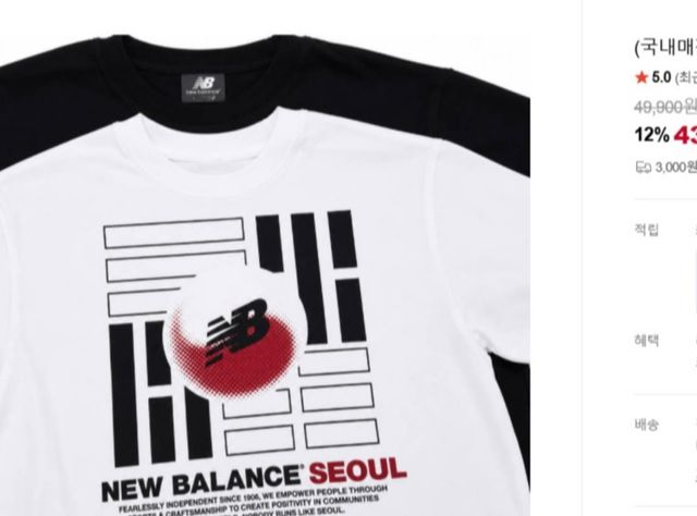 온라인 쇼핑몰에 게시된 뉴발란스 제품 사진