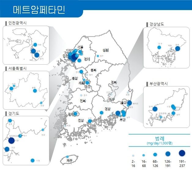 하수 분석을 통한 필로폰 일일 사용 추정량