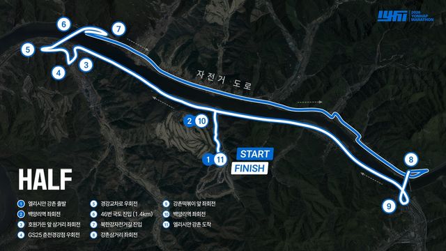하프코스 구간 설명도