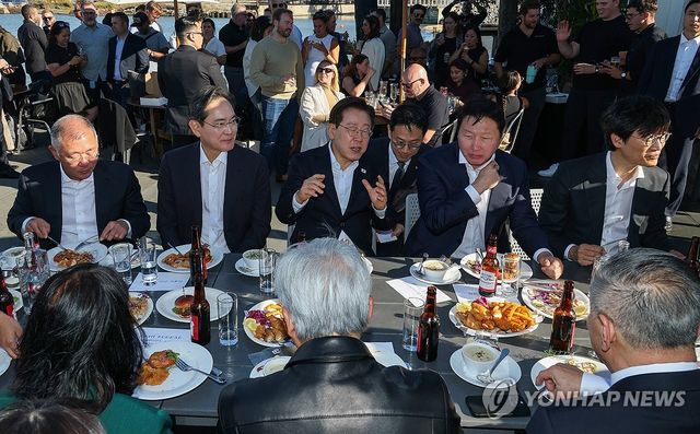 이재명 대통령, 글로벌 AI 리더 만찬