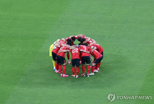 승리 결의 다지는 한국 축구 대표팀