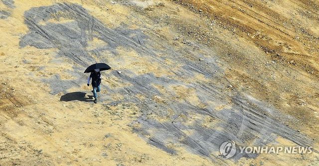뙤약볕 피할 곳은 양산뿐