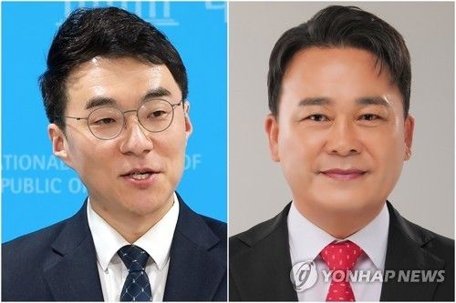 김남국(왼쪽)과 김석훈(오른쪽)