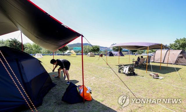 금호강 야영장. 이 사진은 기사와 직접 관련이 없습니다. 