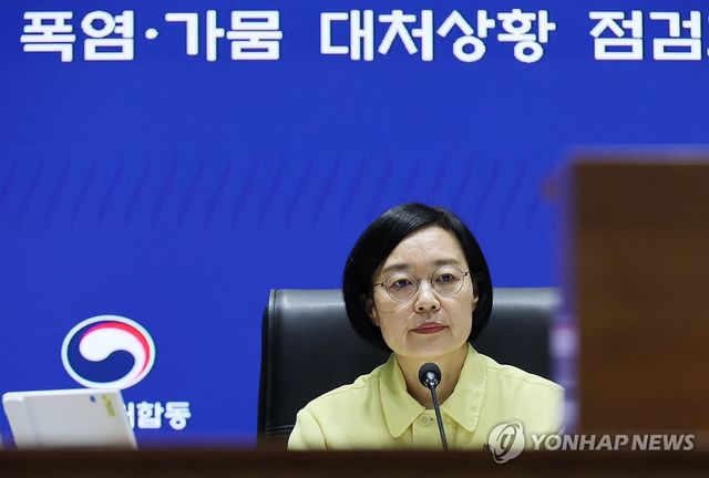 폭염ㆍ가뭄 대처사항 점검회의 주재하는 한성숙 국무총리