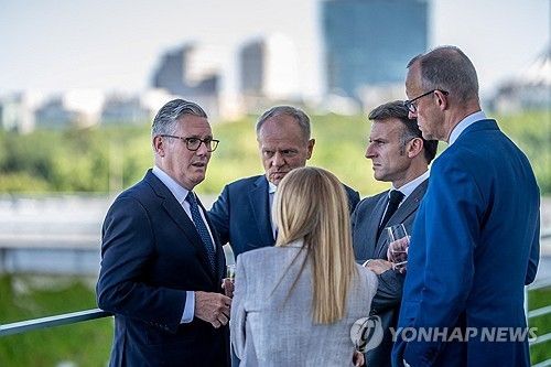 영국, 폴란드, 이탈리아, 프랑스 독일 정상(왼쪽부터)