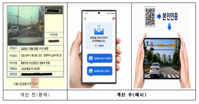 과태료 고지서, 카카오톡으로 받아 QR로 영상 확인한다