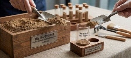 팬들에게 제공될 잠실야구장 내야 흙