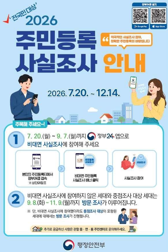 2026년 주민등록 사실조사 포스터