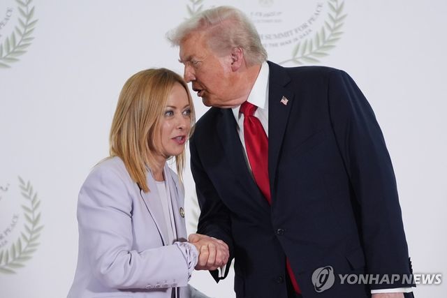 트럼프 미국 대통령과 멜로니 이탈리아 총리(지난해 10월)
