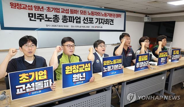 구호 외치는 민주노총