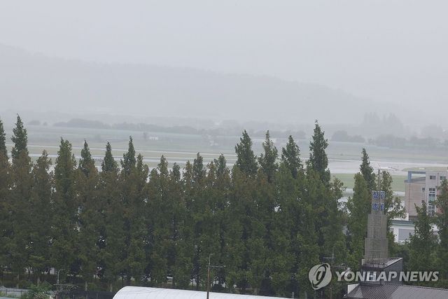 비 내리는 광주 군공항 부지