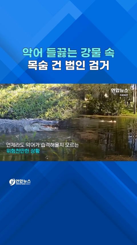 [쇼츠] 악어 득실대는데 도주범 '풍덩'…목숨 건 검거 작전 - 2