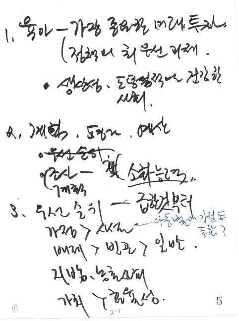 노무현 대통령 '제46회 국정과제 회의 친필 메모'