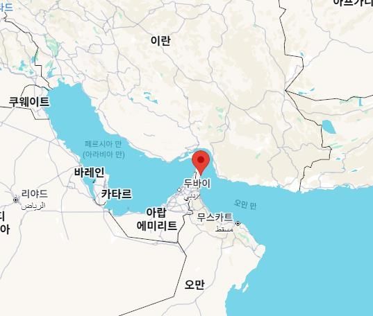 유조선 피격 해상 [세계지도 캡처. 재판매 및 DB 금지]