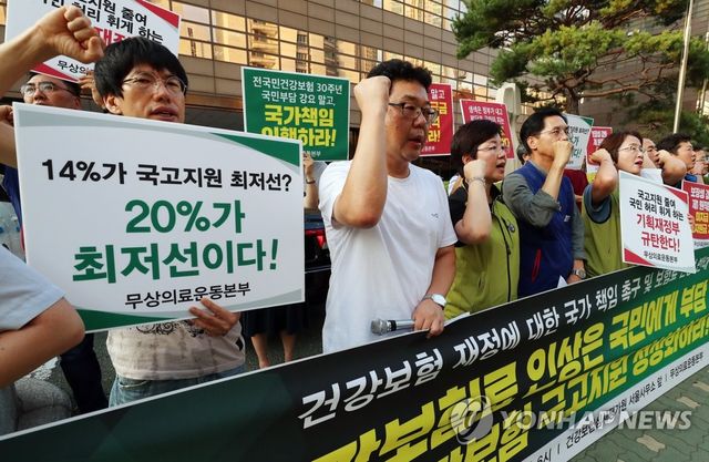 건강보험 재정에 대한 국가 책임 촉구 및 보험료 인상 반대 기자회견