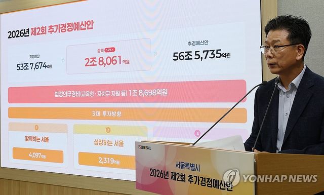 추가경정예산안 설명하는 서울시 기획조정실장