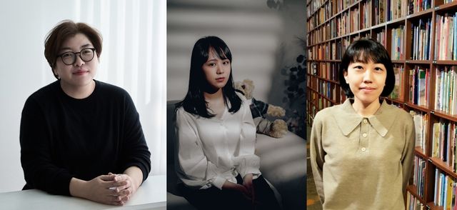 왼쪽부터 시인 남현지, 소설가 백온유, 평론가 권영빈.