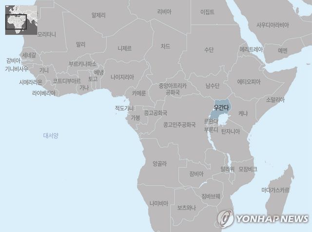 아프리카 우간다 지도