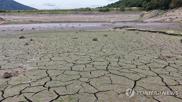 창녕군 옥천저수지…쩍 갈라져