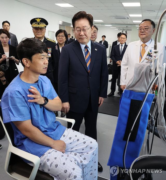 이재명 대통령, 국립소방병원 시찰