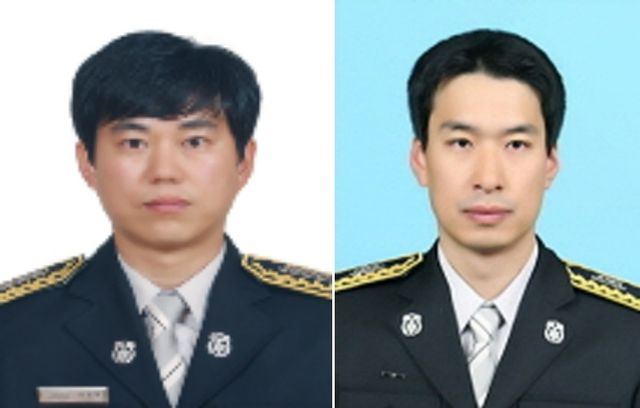고속도로 화재 진화한 소방대원들
