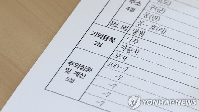 치매 검사. 위 사진은 기사와 직접 관련이 없습니다.
