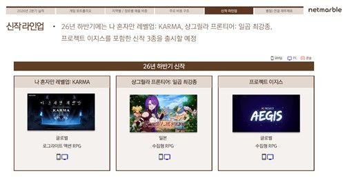 넷마블의 2026년 하반기 라인업