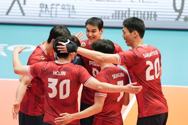 지난 7월 26일 충북 제천체육관에서 브라질과 평가전을 치른 한국 남자배구 대표팀