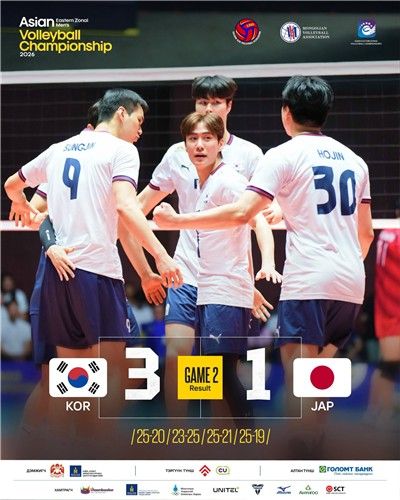 6일 동아시아남자선수권대회서 일본을 꺾은 한국 남자배구 대표팀