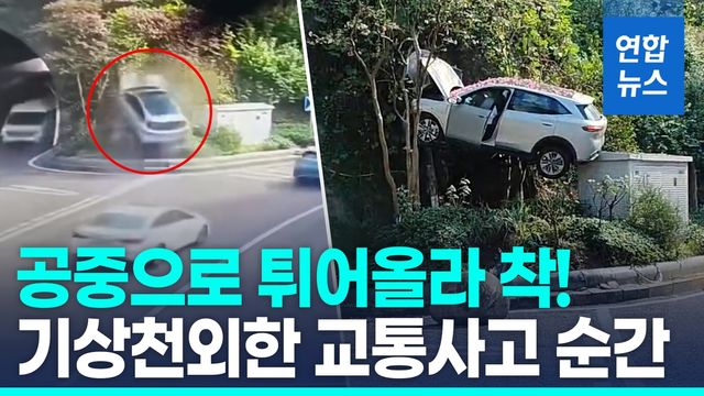 [영상] 충돌 후 공중으로 솟구친 SUV…탑승자 2명 '구사일생' - 2