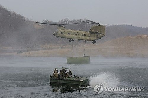 임진강에서 실시된 한미 연합 도하 훈련