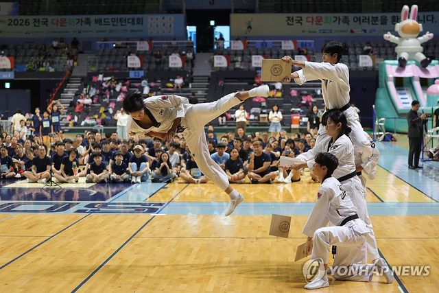 격파 선보이는 고양시 태권도시범단