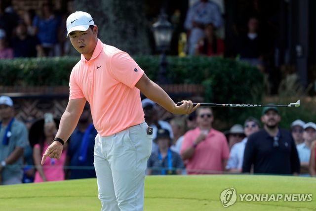 김주형의 최종 라운드 경기 모습
