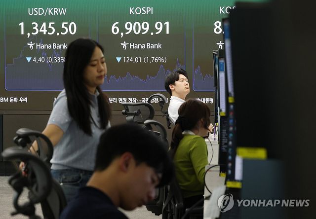 7천피 아래로 밀린 코스피