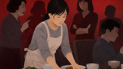 친정에 못 가고 일하는 며느리