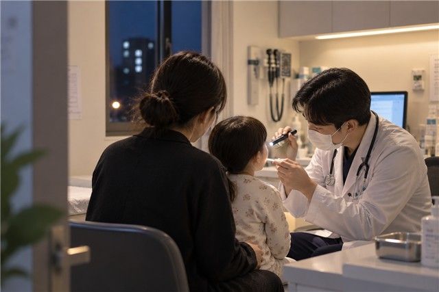 야간 아동 진료 이미지 (AI 생성)