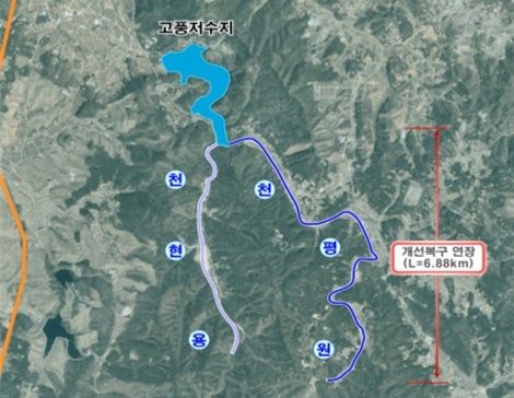 서산 원평천 복구사업 위치도