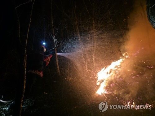 산불 진압 현장
