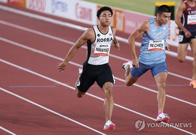 나마디 조엘진 아시안게임 100ｍ 도전